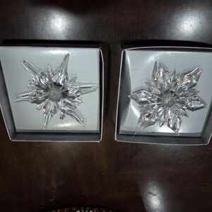 2003 Department 56 Lit Snowflake Lot Of 2 Ornaments